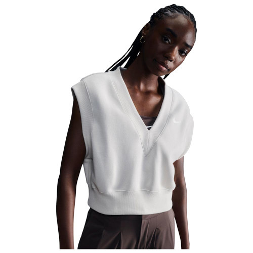 Nike Γυναικεία αμάνικη μπλούζα Sportswear Phoenix Fleece V-Neck Cropped Top